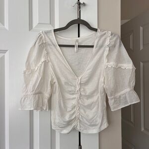 White Ruffled Women's Tee